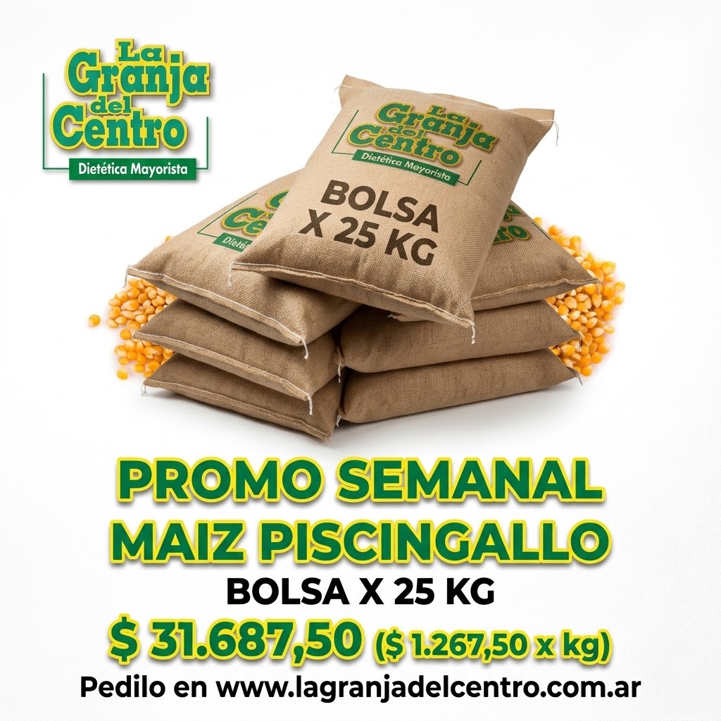 Ofertas y Promociones MAIZ PISCINGALLO X 25 KG PROMO SEMANAL